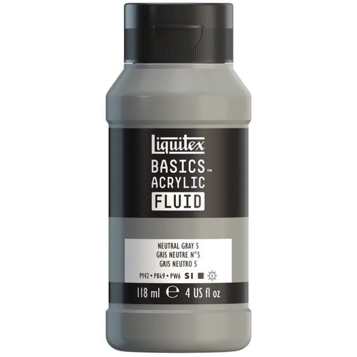 LIQUITEX BASIC FLUID LIQUITEX LQX Basics Acr Fluid 118ml Neutral Grey 5