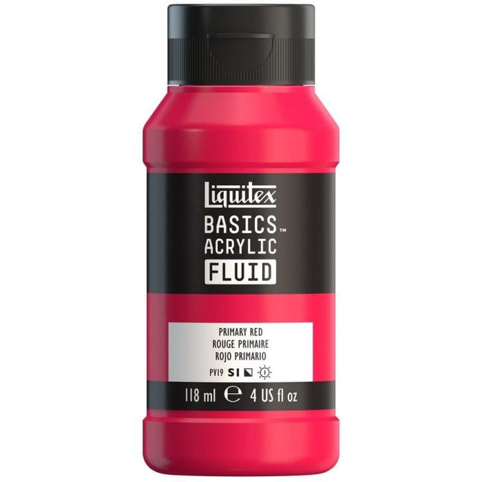 LIQUITEX BASIC FLUID LIQUITEX LQX Basics Acr Fluid 118ml Primary Red