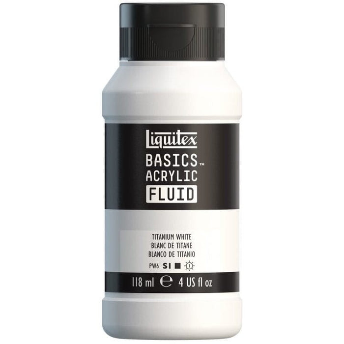 LIQUITEX BASIC FLUID LIQUITEX LQX Basics Acr Fluid 118ml Titanium White