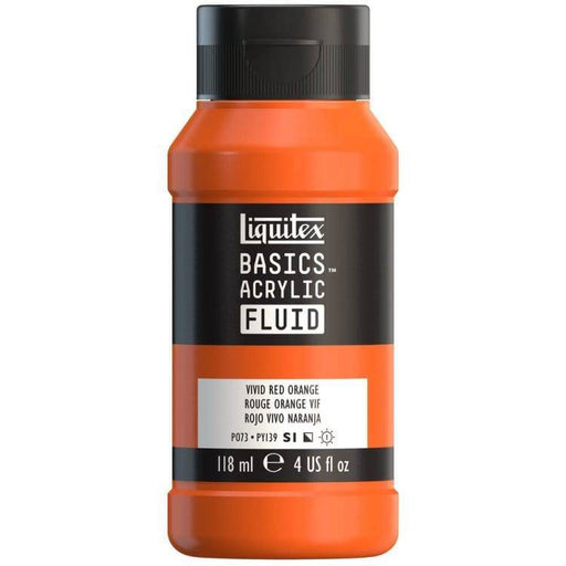 LIQUITEX BASIC FLUID LIQUITEX LQX Basics Acr Fluid 118ml Vivid Red Orange