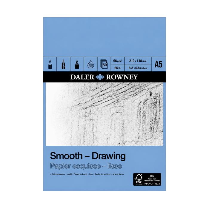 Daler Rowney Smooth Drawing Pads 96gsm 50 Sheets