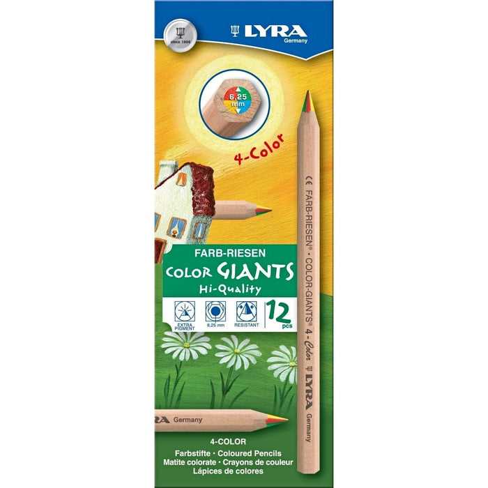 LYRA LYRA Lyra Color-Giants Unlacquered 4-Color in Box 12 pcs Lyra Color Giants Sets