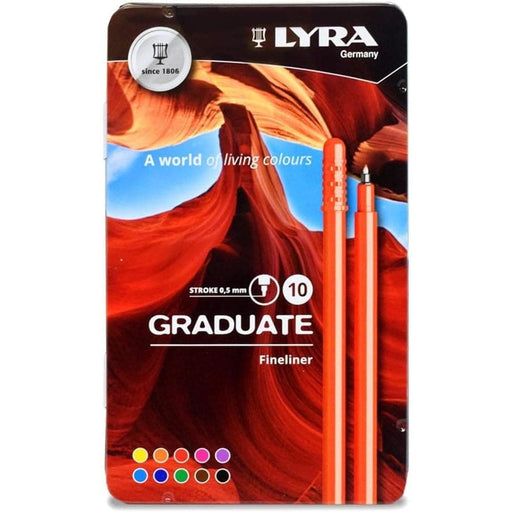 LYRA LYRA Lyra Graduate Fineliner Metal Tin Set 10pcs