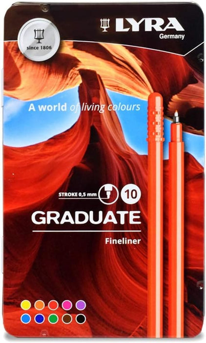 LYRA Lyra Graduate Fineliner Metal Tin Set 10pcs