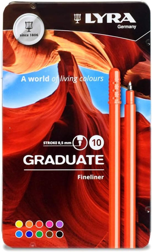 LYRA Lyra Graduate Fineliner Metal Tin Set 10pcs
