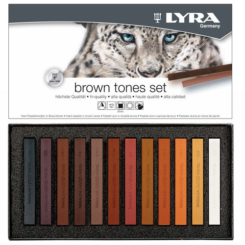 Lyra Polycrayons Soft Brown Tones Set 12 soft crayons in cardboard box
