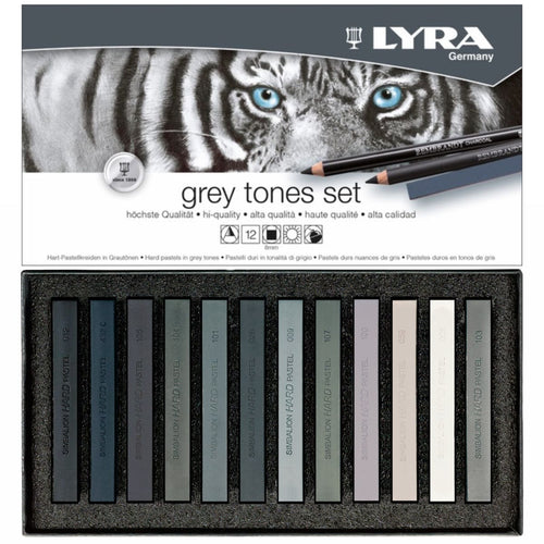 Lyra Polycrayons Soft Grey Tones Set 12 soft crayons in cardboard box