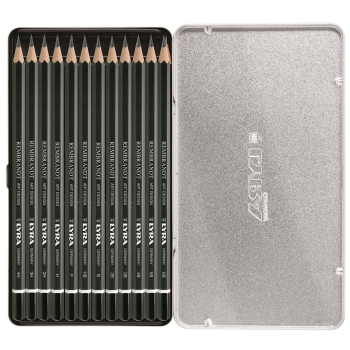 LYRA LYRA Lyra Rembrandt Art Design Graphite Pencil Metal Box 12 pcs Lyra Rembrandt Art Design Graphite sets