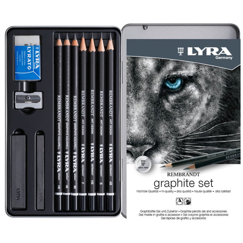 Lyra Rembr Graphite Set Tin Box 11 Pcs