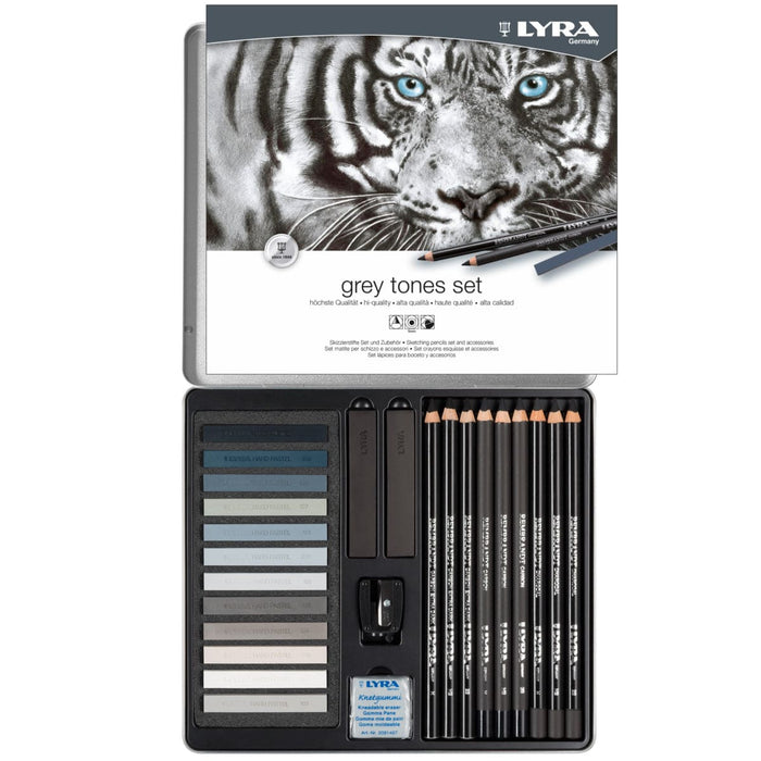 LYRA LYRA Lyra Rembrandt Grey Tones 25 pcs in Metal Box Lyra Rembrandt Sketching Sets