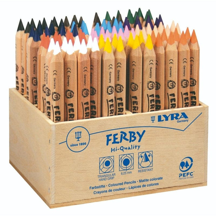 LYRA LYRA Lyra Ferby Unlacquered Display 96 pcs, 12 Assorted Colours Lyra Super Ferby Sets
