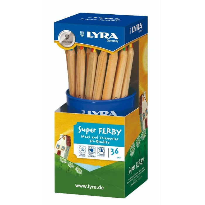 LYRA LYRA Lyra Super Ferby Unlacquered 4-Color Plastic Pot 36 pcs Lyra Super Ferby Sets