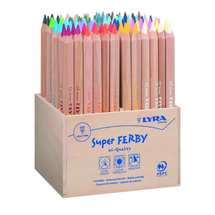 LYRA LYRA Lyra Super Ferby Unlacquered Wooden Display 96 pcs Lyra Super Ferby Sets