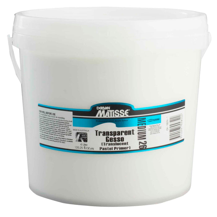 MATISSE GROUNDS MATISSE 4 Litre Matisse MM26 Transparent Gesso (Pastel Primer)