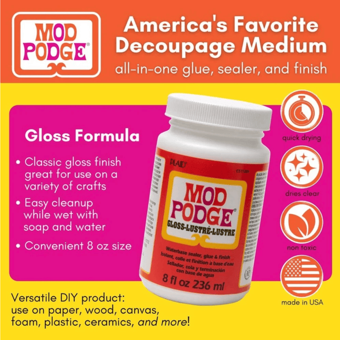 MOD PODGE NEW Mod Podge Gloss 8oz/236ml Cs11201