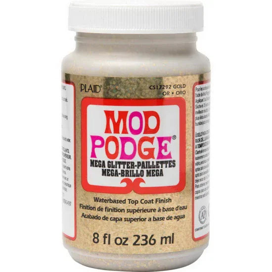 MOD PODGE NEW Mod Podge Mega Glitter Gold 8oz/237ml Cs17292