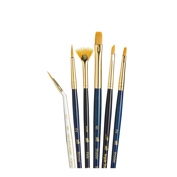 Princeton Real Value Synthetic Gold Taklon Short Handle 6Pc Set