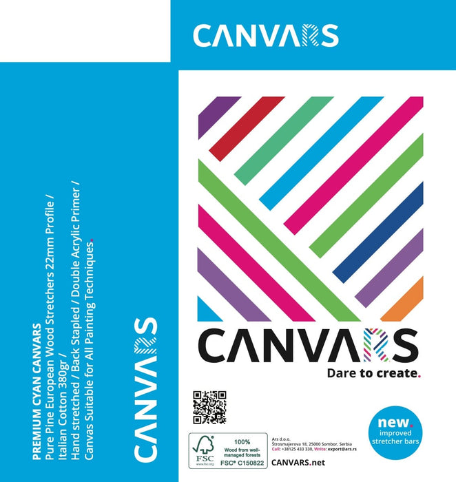 CANVARS CANVAR NEW Canvars Italian CYAN 22mm Depth Cotton