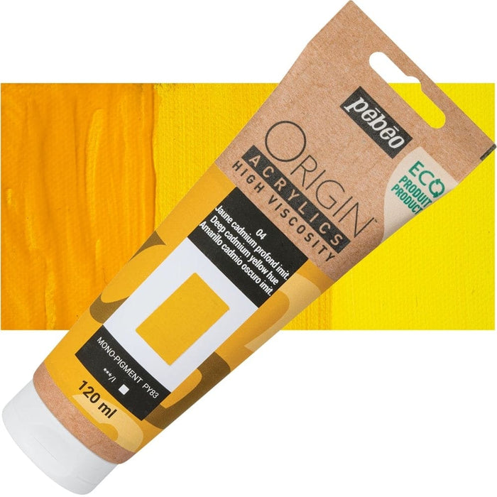 PEBEO ORIGIN ACRYLICS NEW PEBEO ORIGIN ACR 120ML DEEP CADMIUM YELLOW HUE