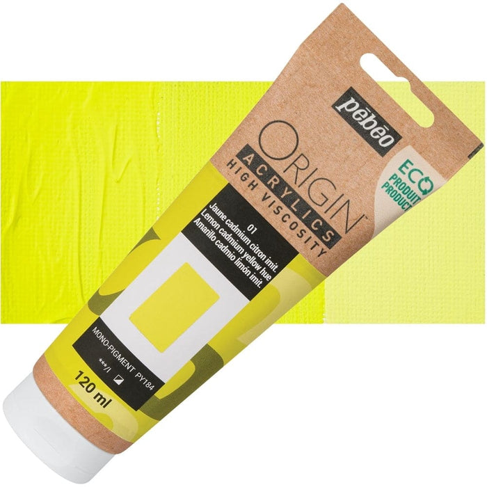 PEBEO ORIGIN ACRYLICS NEW PEBEO ORIGIN ACR 120ML LEMON CADMIUM YELLOW HUE