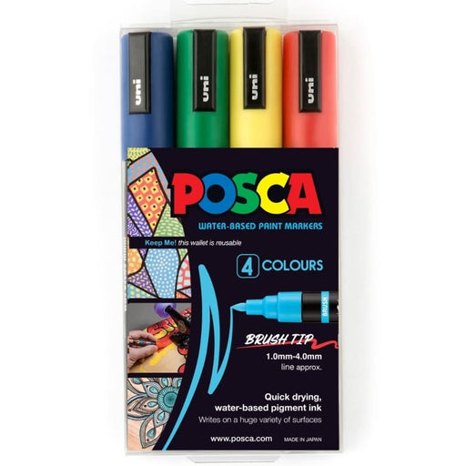 POSCA Paint Markers POSCA PC5BR Paint Markers Assorted 4 Pack