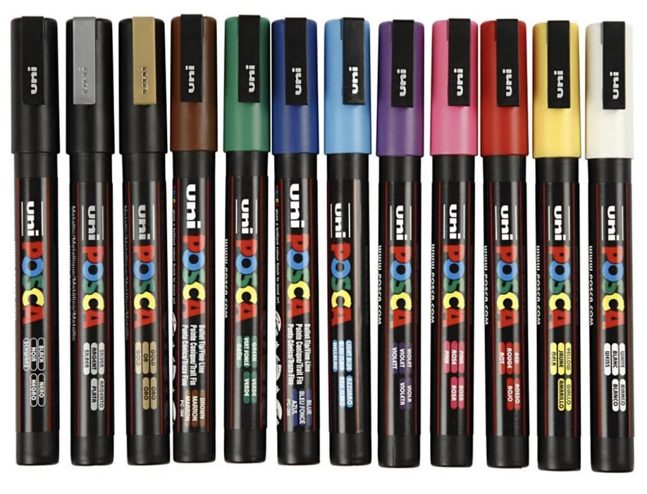 POSCA POSCA Posca PC-3M Assorted Colours Set 12 Posca Sets