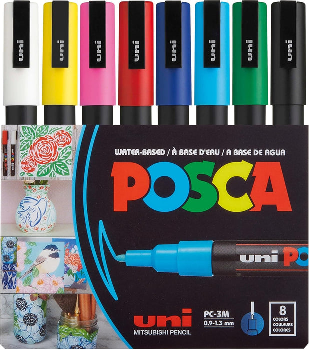 POSCA POSCA Posca PC-3M Assorted Colours Set 8 Posca Sets
