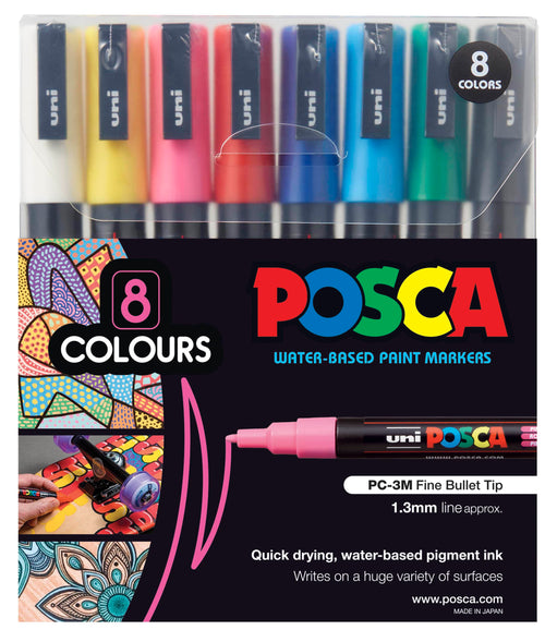 Posca PC-3M Assorted Colours Set 8