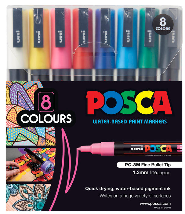 POSCA POSCA Posca PC-3M Assorted Colours Set 8 Posca Sets