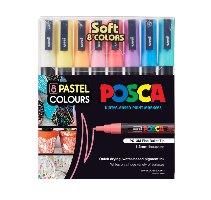 POSCA POSCA Posca PC-3M Pastel Colours Set 8 Posca Sets