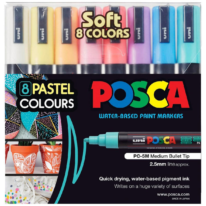 POSCA POSCA Posca PC-5M Pastel Colours Set 8 Posca Sets