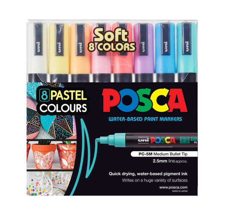 POSCA POSCA Posca PC-5M Pastel Colours Set 8 Posca Sets