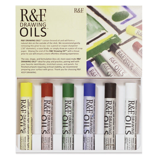 R&F Drawing Oils R&F 6 pc x 12ml colours R&F Drawing Oils Introductory Colour Set