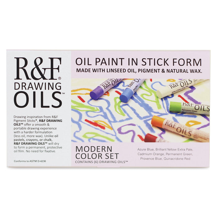 R&F Drawing Oils R&F 6 pc x 12ml colours R&F Drawing Oils Modern Colour Set