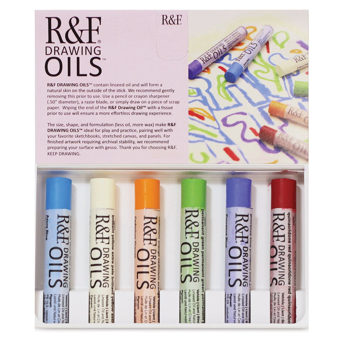 R&F Drawing Oils R&F 6 pc x 12ml colours R&F Drawing Oils Modern Colour Set