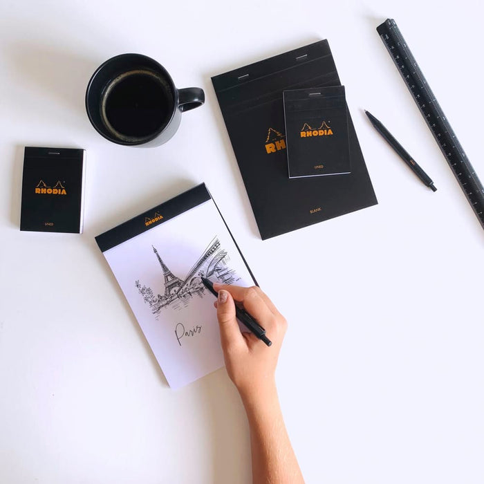 RHODIA Notepad Rhodia No. 18 Top Stapled Notepad A4 Blank Black
