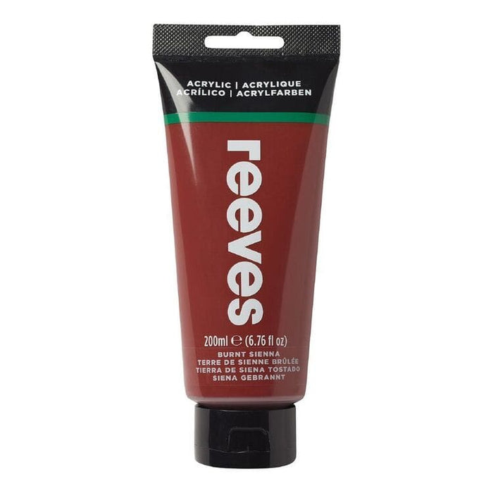 REEVES ACRYLICS NEW RVS Artists' Acrylic 200ml - Burnt Sienna