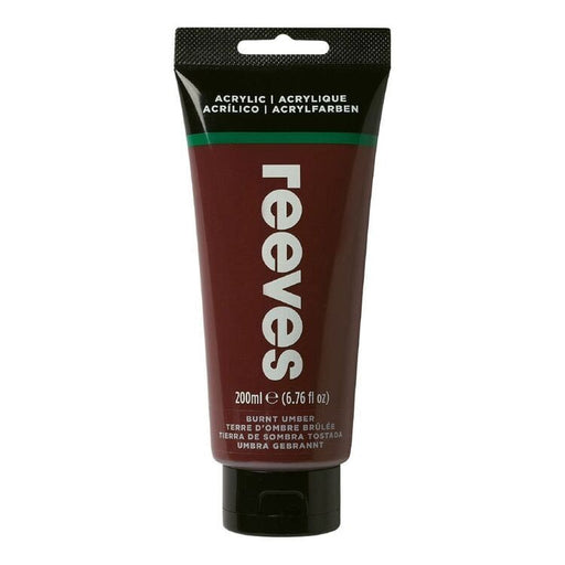 REEVES ACRYLICS NEW RVS Artists' Acrylic 200ml - Burnt Umber