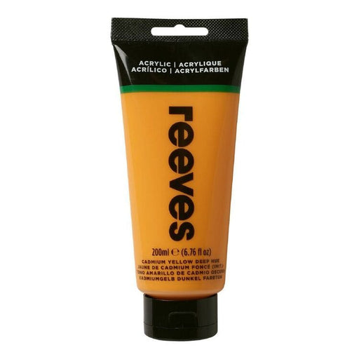 REEVES ACRYLICS NEW RVS Artists' Acrylic 200ml - Cad Yellow Deep