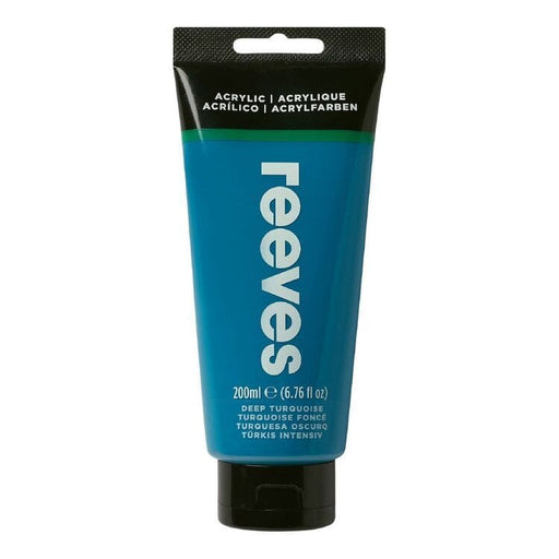 REEVES ACRYLICS NEW RVS Artists' Acrylic 200ml - Deep Turquoise
