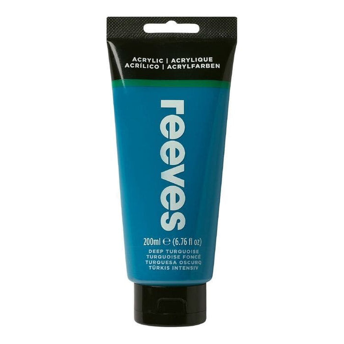 REEVES ACRYLICS NEW RVS Artists' Acrylic 200ml - Deep Turquoise