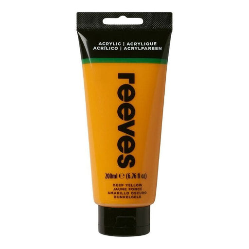 REEVES ACRYLICS NEW RVS Artists' Acrylic 200ml - Deep Yellow
