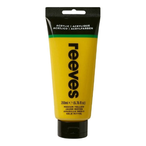 REEVES ACRYLICS NEW RVS Artists' Acrylic 200ml - Medium Yellow