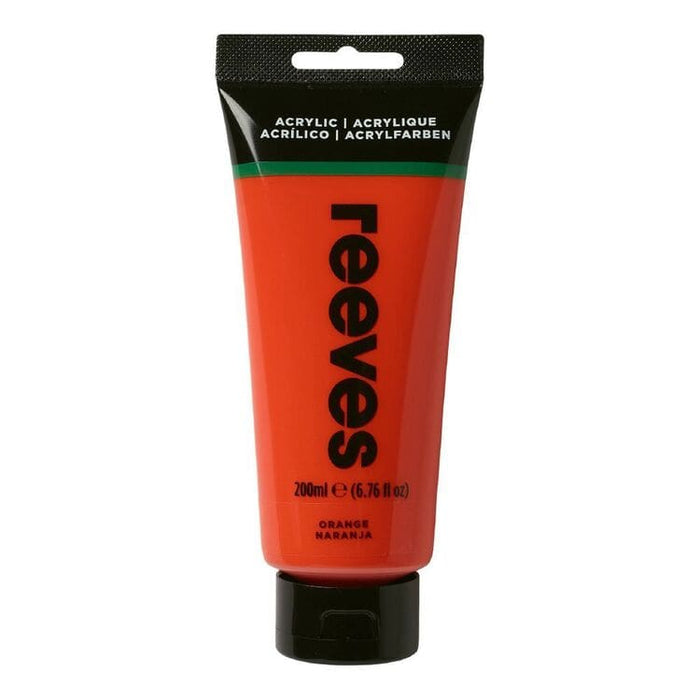 REEVES ACRYLICS NEW RVS Artists' Acrylic 200ml - Orange