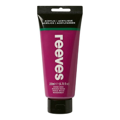 REEVES ACRYLICS NEW RVS Artists' Acrylic 200ml - Rose Red
