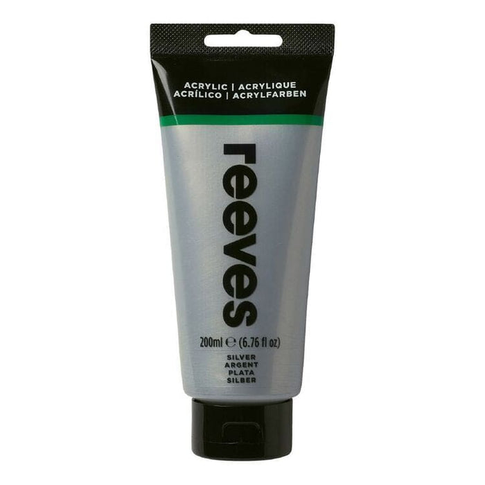 REEVES ACRYLICS NEW RVS Artists' Acrylic 200ml - Silver