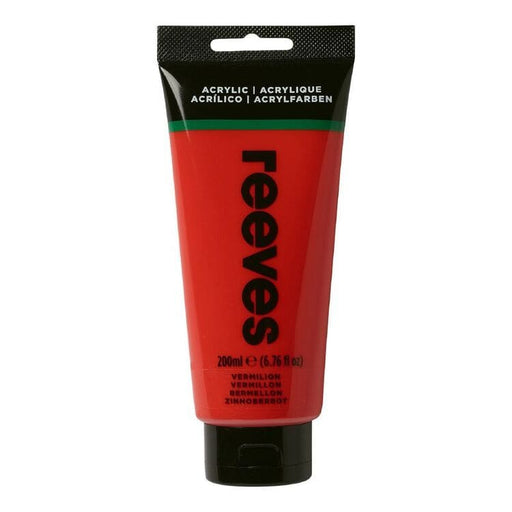 REEVES ACRYLICS NEW RVS Artists' Acrylic 200ml - Vermillion