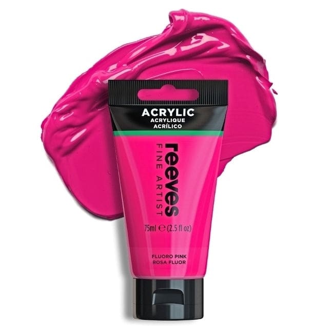 REEVES ACRYLICS REEVES ACRYLICS RVS Artists' Acrylic 75ml - Fluorescent Pink