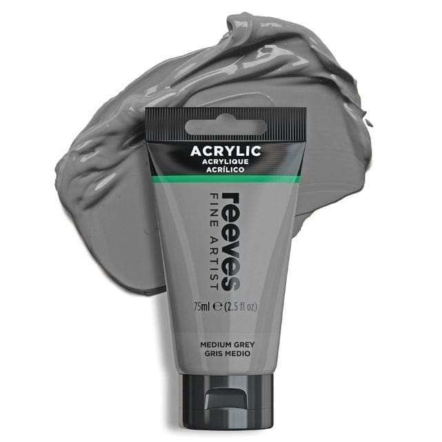 REEVES ACRYLICS REEVES ACRYLICS RVS Artists' Acrylic 75ml - Medium Grey