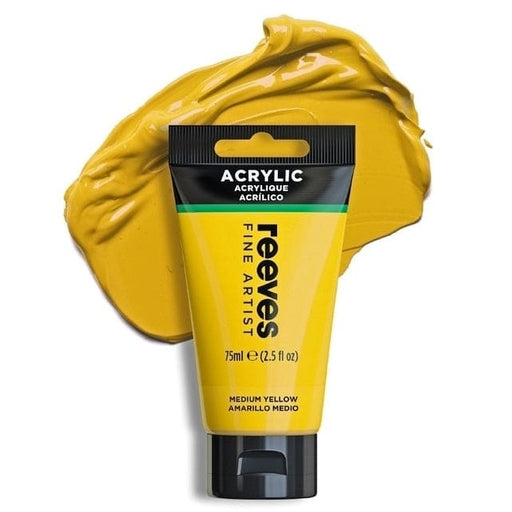REEVES ACRYLICS REEVES ACRYLICS RVS Artists' Acrylic 75ml - Medium Yellow